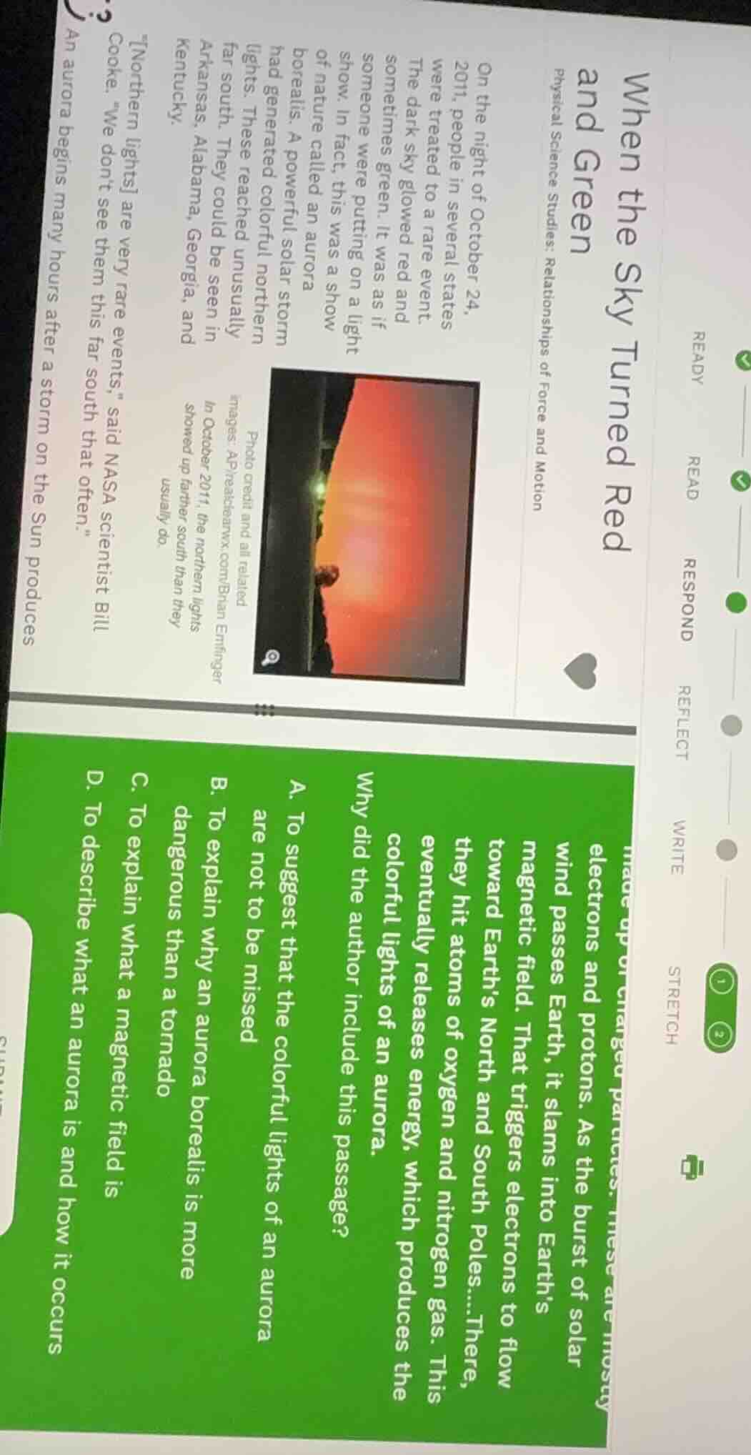 when the sky turned red and green physical science studies: relationshi…