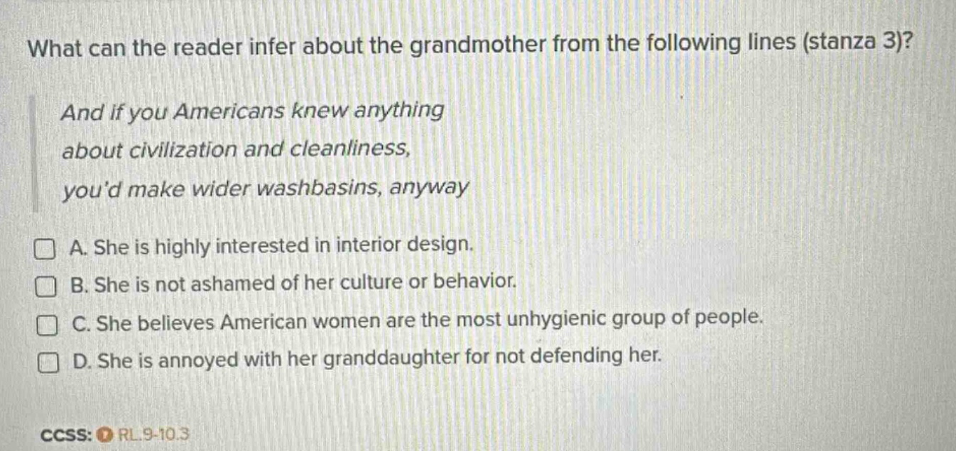 what can the reader infer about the grandmother from the following line…