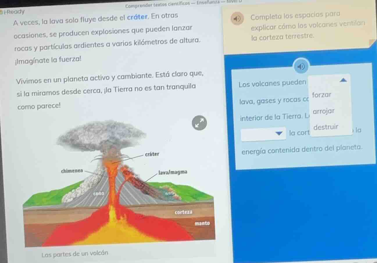 i - ready comprender textos científicos — enseñanza — nivel a veces, la…