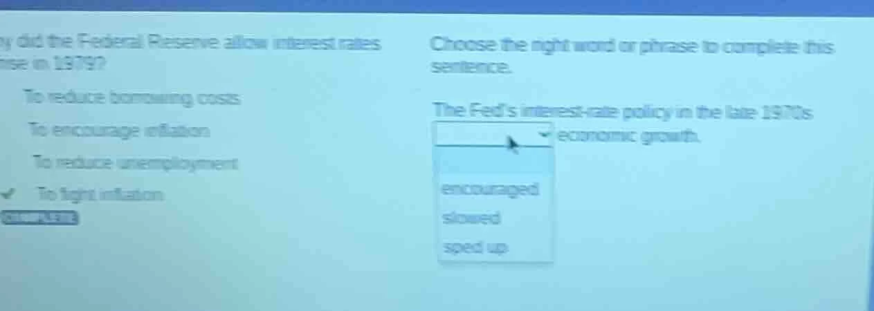 why did the federal reserve allow interest rates to rise in 1979? to re…