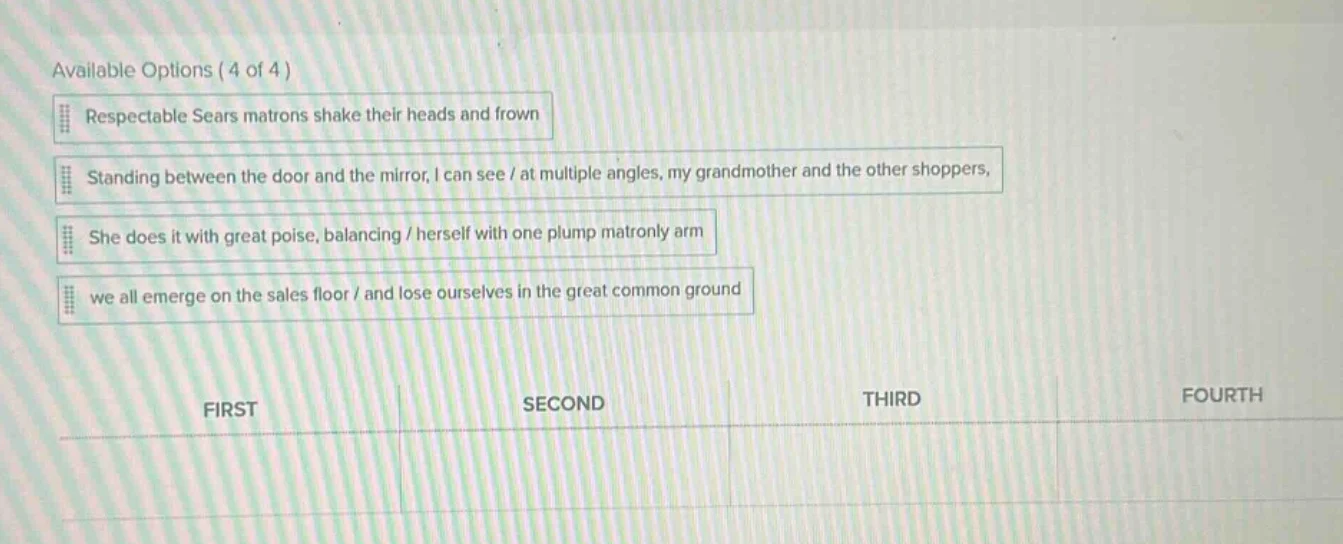 available options (4 of 4) respectable sears matrons shake their heads …