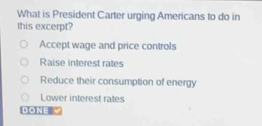 what is president carter urging americans to do in this excerpt? accept…