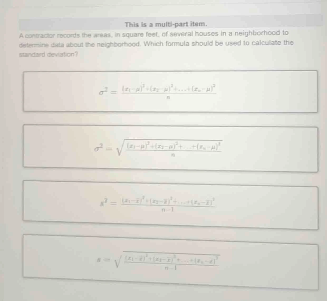 this is a multi - part item. a contractor records the areas, in square …