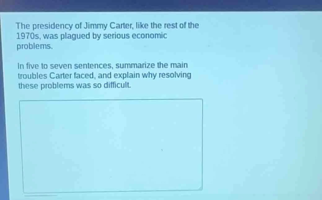 the presidency of jimmy carter, like the rest of the 1970s, was plagued…