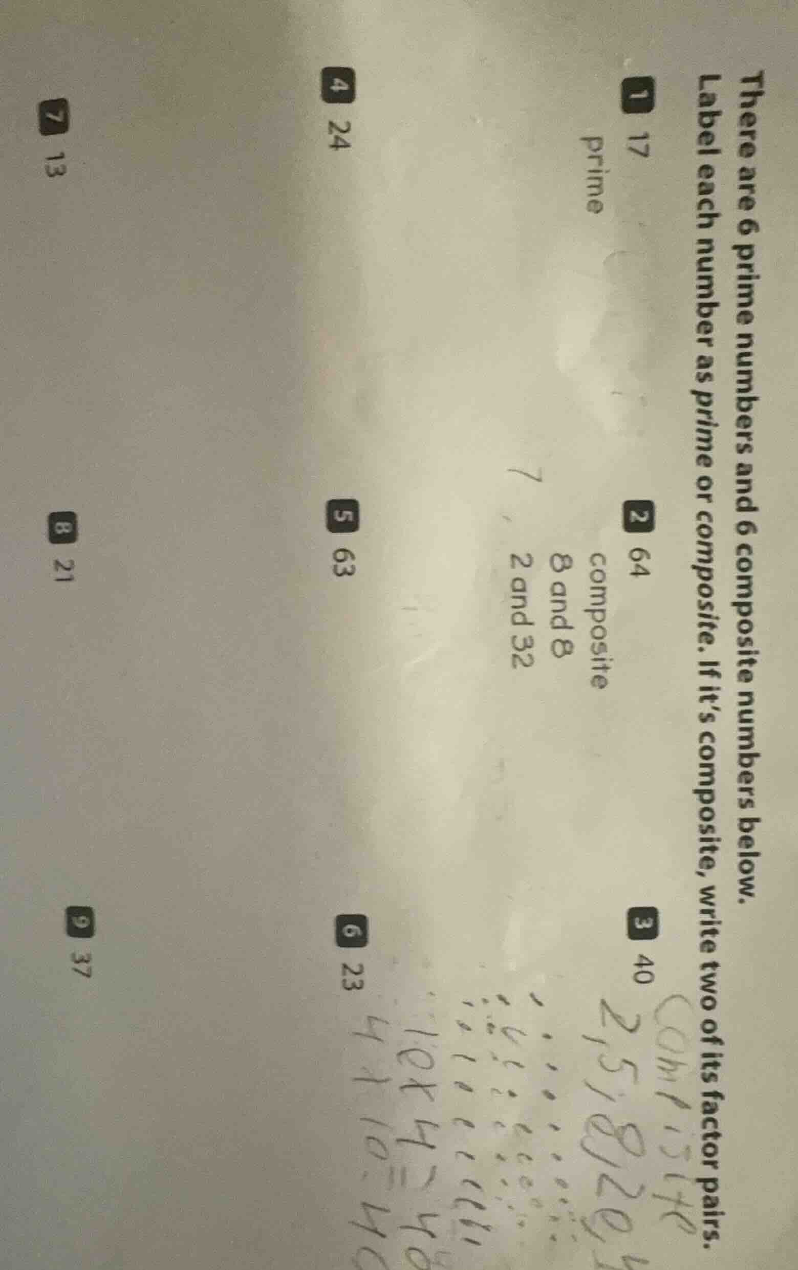 there are 6 prime numbers and 6 composite numbers below. label each num…