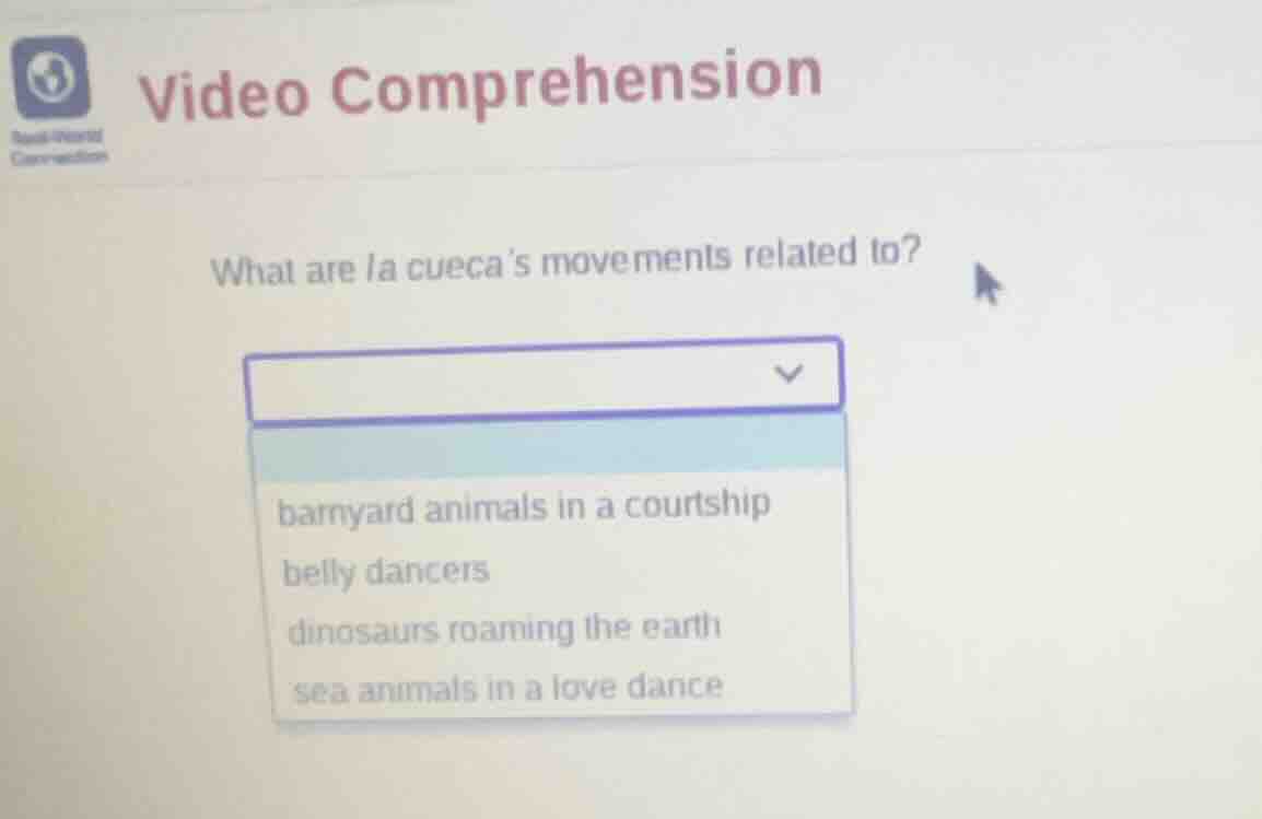 video comprehension what are la cueca’s movements related to? barnyard …