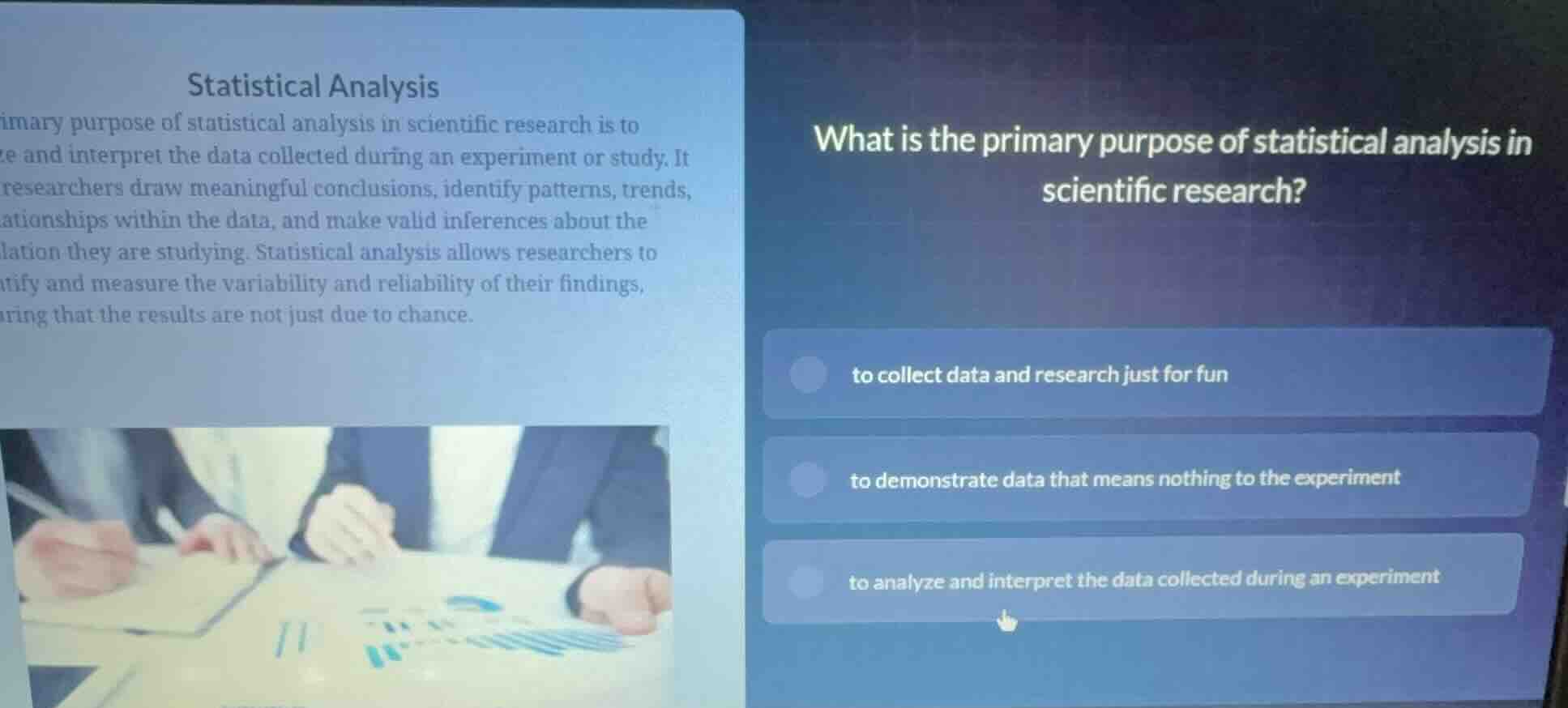 statistical analysis imary purpose of statistical analysis in scientifi…