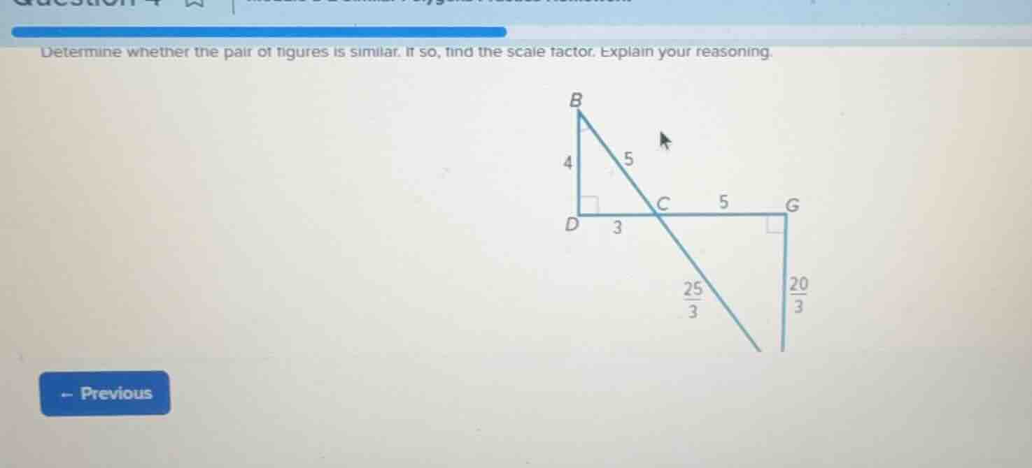 determine whether the pair of figures is similar. if so, find the scale…