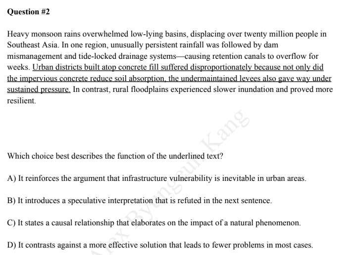 question #2 heavy monsoon rains overwhelmed low-lying basins, displacin…