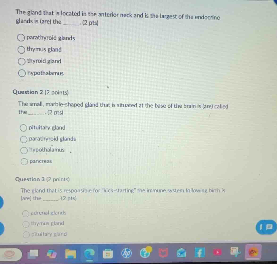 the gland that is located in the anterior neck and is the largest of th…