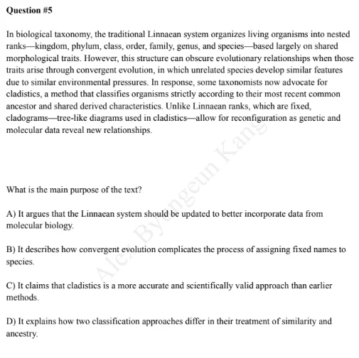 question #5 in biological taxonomy, the traditional linnaean system org…