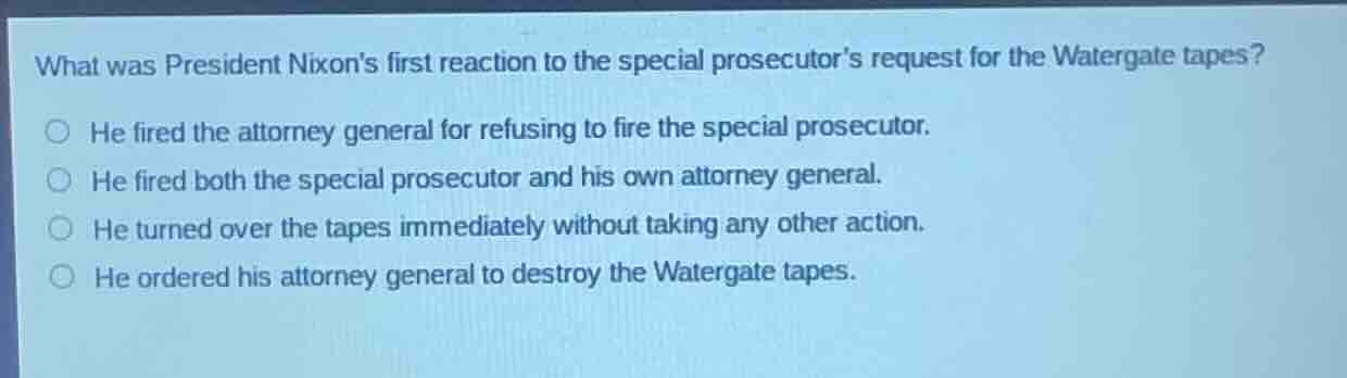 what was president nixons first reaction to the special prosecutors req…