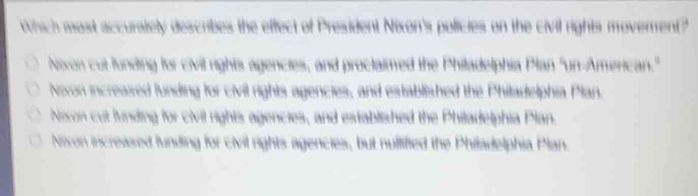 which most accurately describes the effect of president nixons policies…