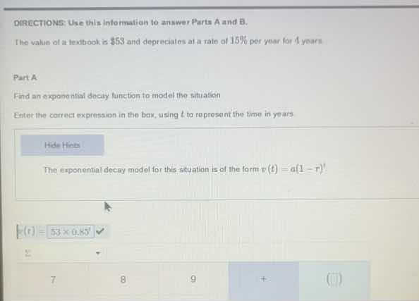 directions: use this information to answer parts a and b. the value of …