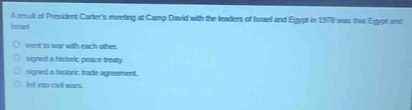 a result of president carters meeting at camp david with the leaders of…
