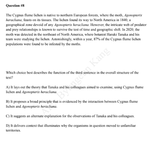 question #8 the cygnus flume lichen is native to northern european fore…