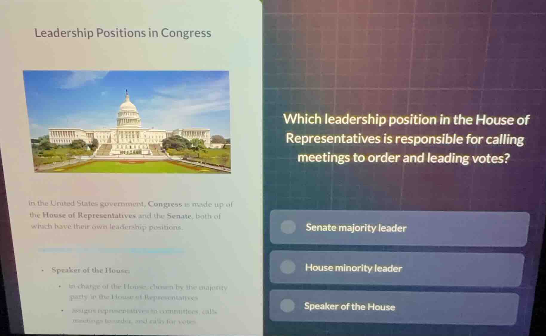 leadership positions in congress in the united states government, congr…