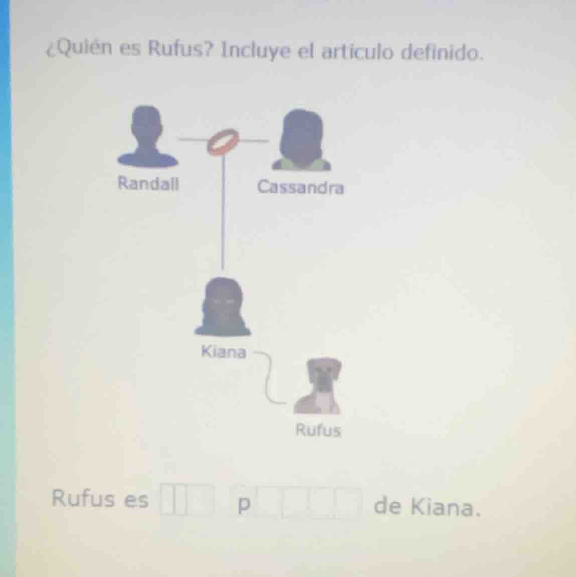 ¿quién es rufus? incluye el artículo definido. randall cassandra kiana …