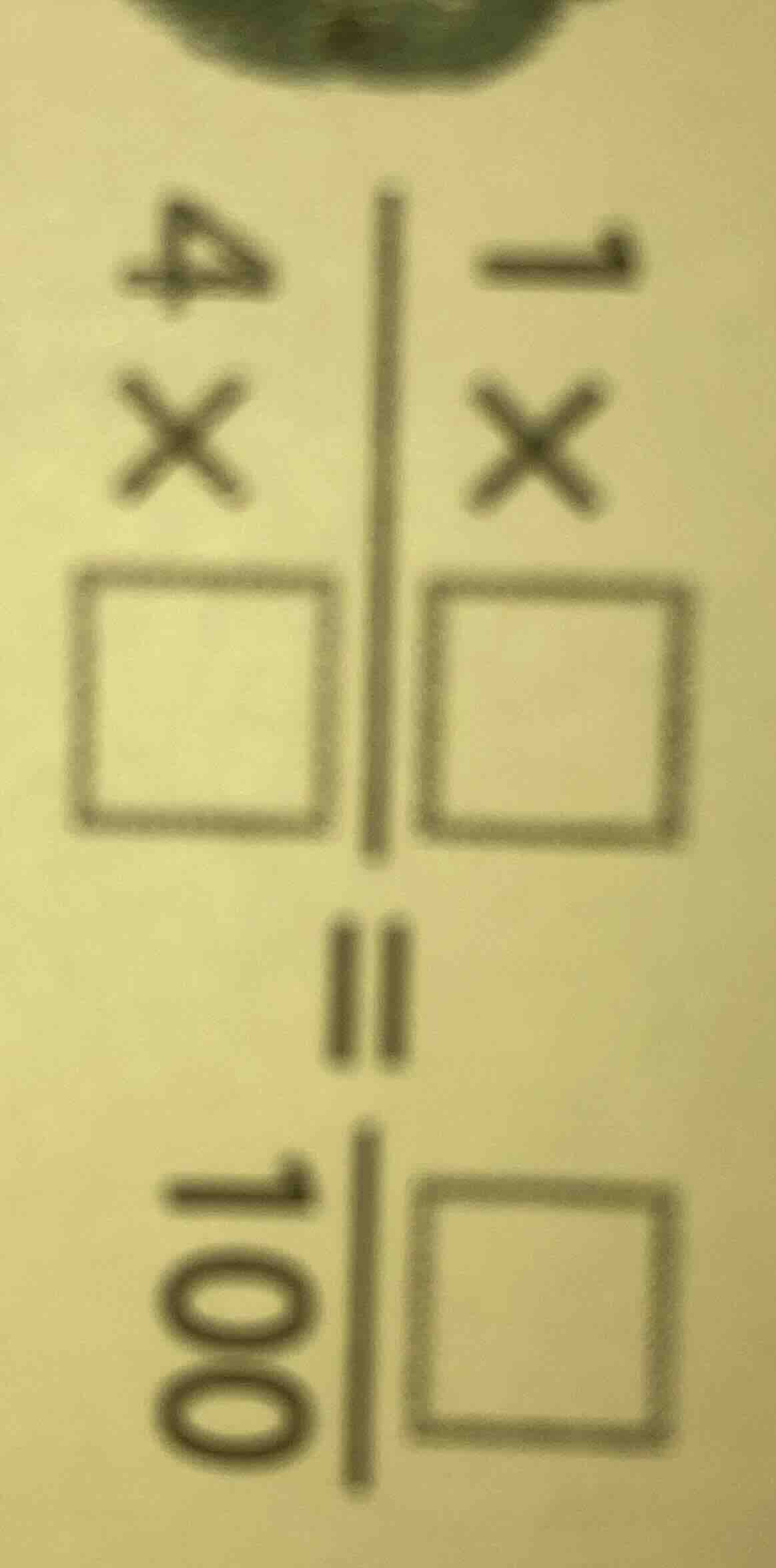 4×□ - ×□ = 100/□