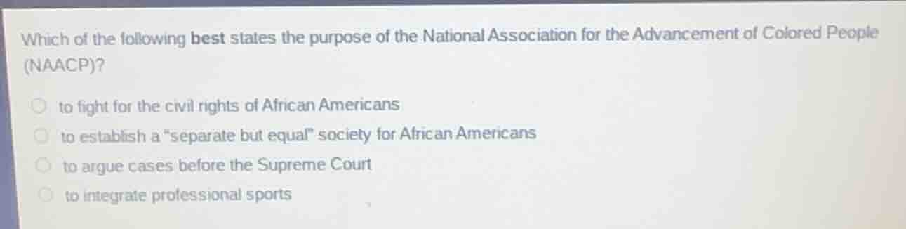 which of the following best states the purpose of the national associat…