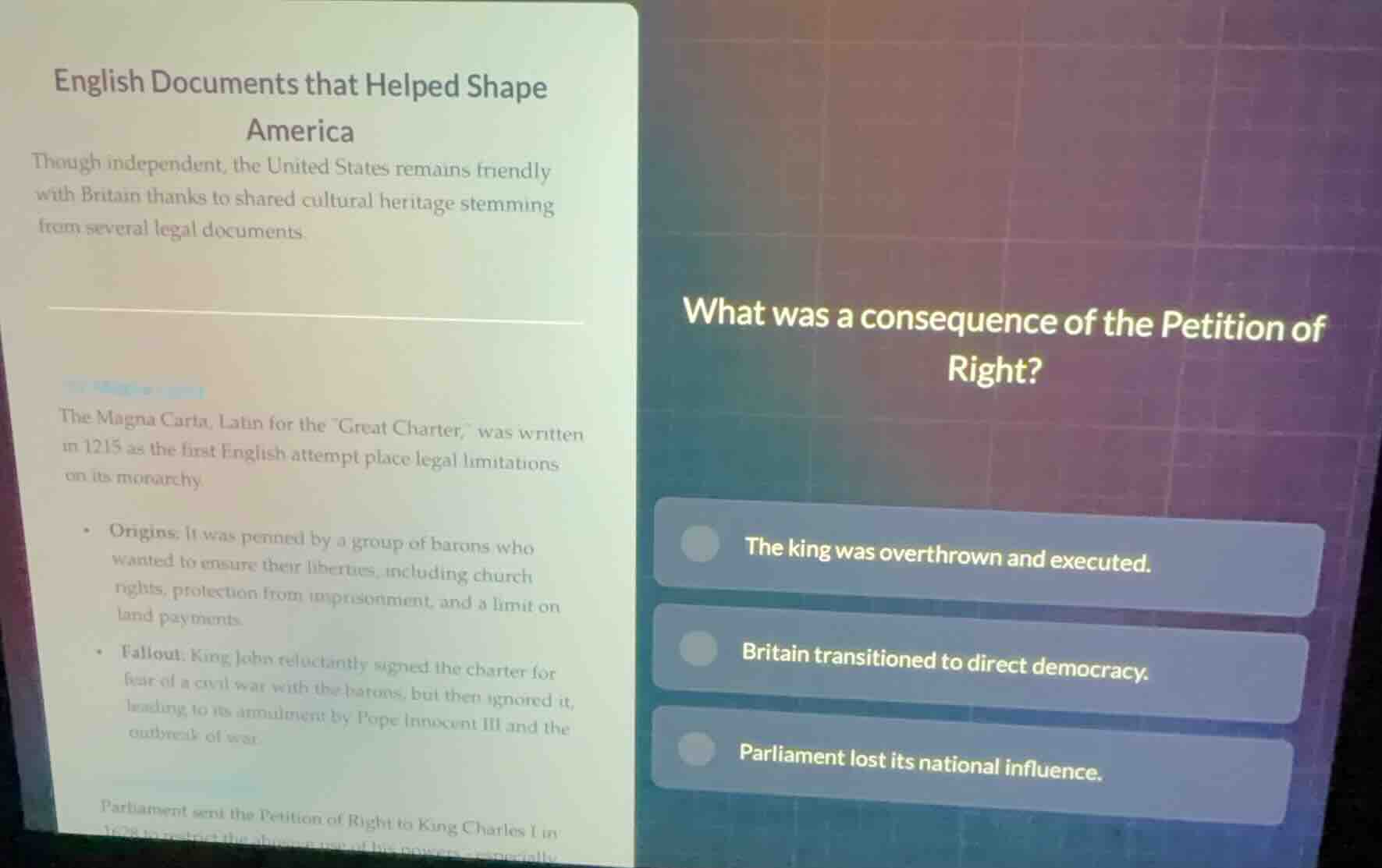 english documents that helped shape america though independent, the uni…