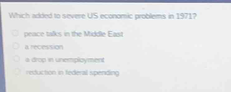 which added to severe us economic problems in 1971? peace talks in the …