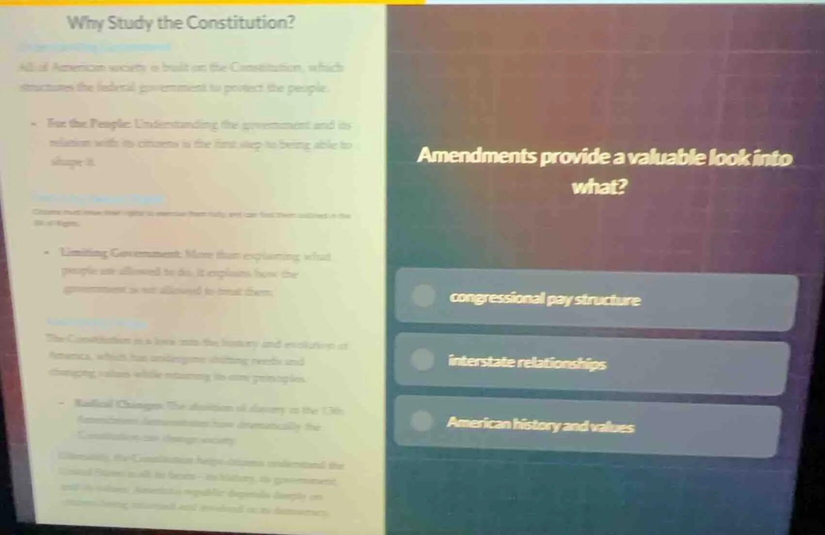 why study the constitution? all of american society is built on the con…