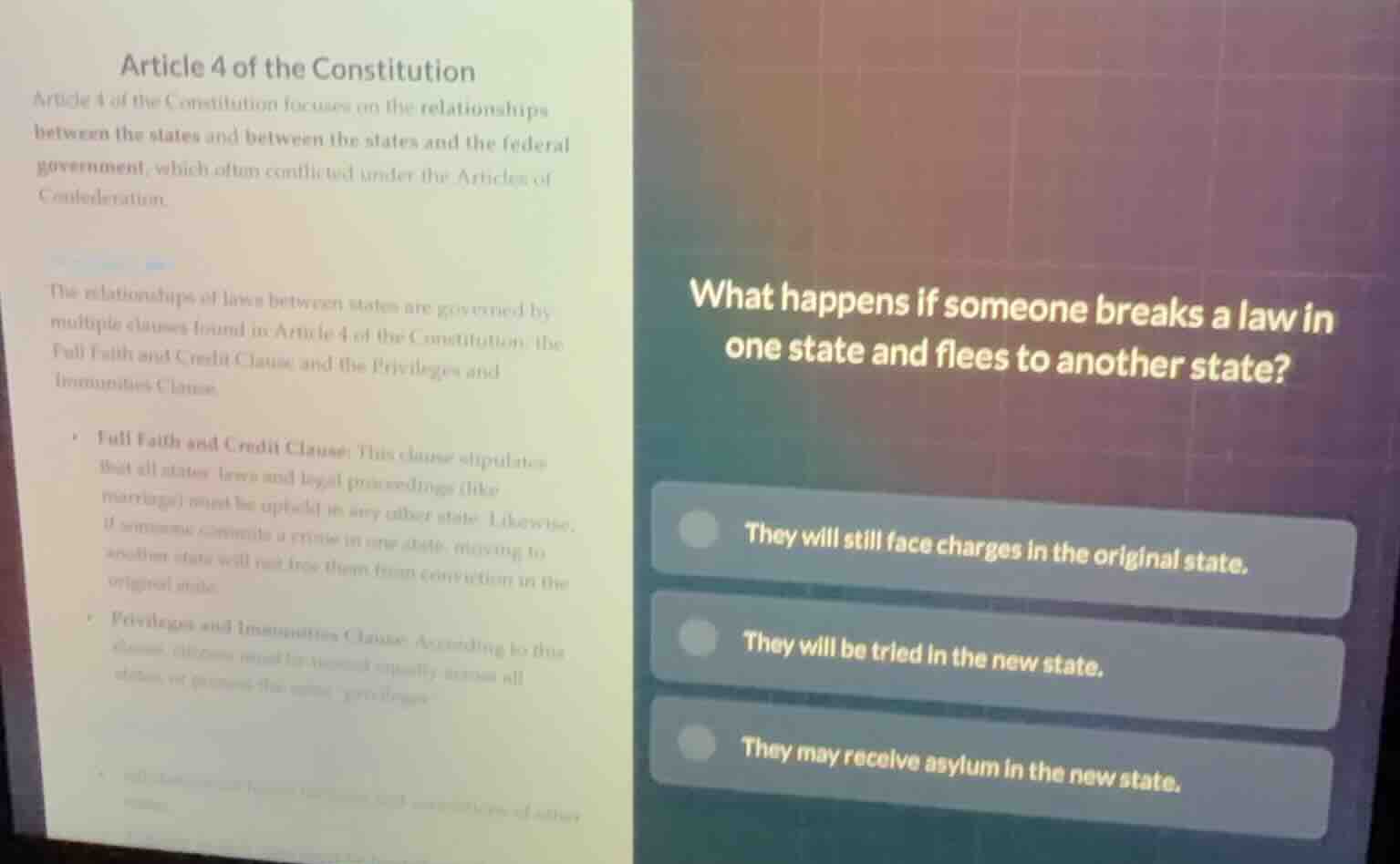 article 4 of the constitution article 4 of the constitution focuses on …