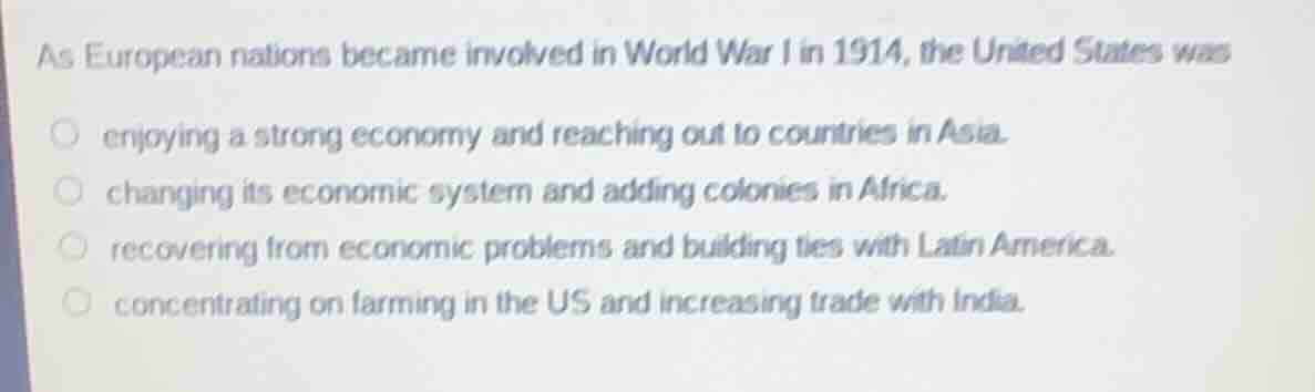 as european nations became involved in world war i in 1914, the united …