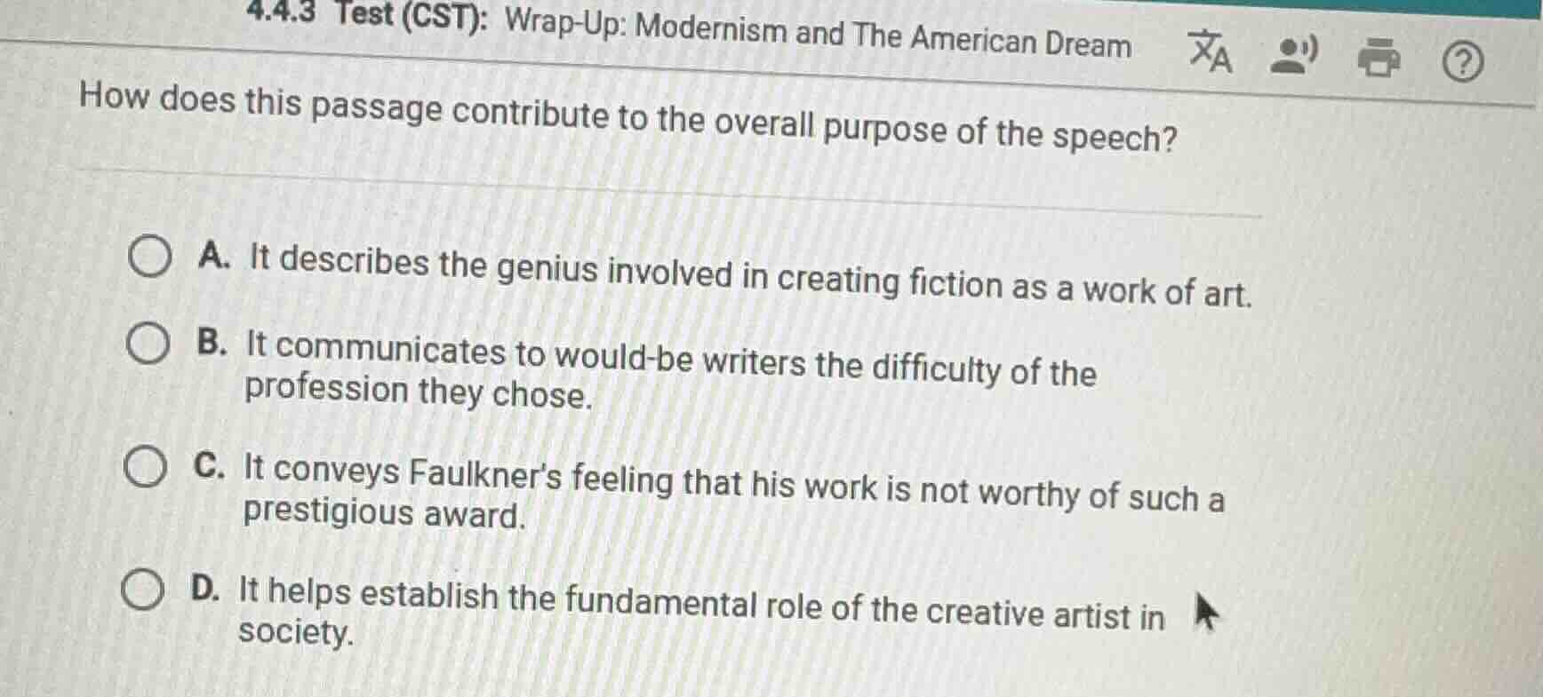 4.4.3 test (cst): wrap-up: modernism and the american dream how does th…
