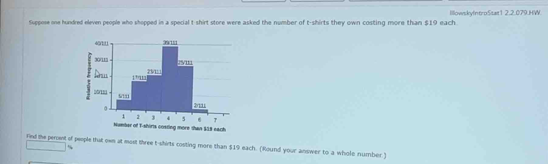 suppose one hundred eleven people who shopped in a special t - shirt st…