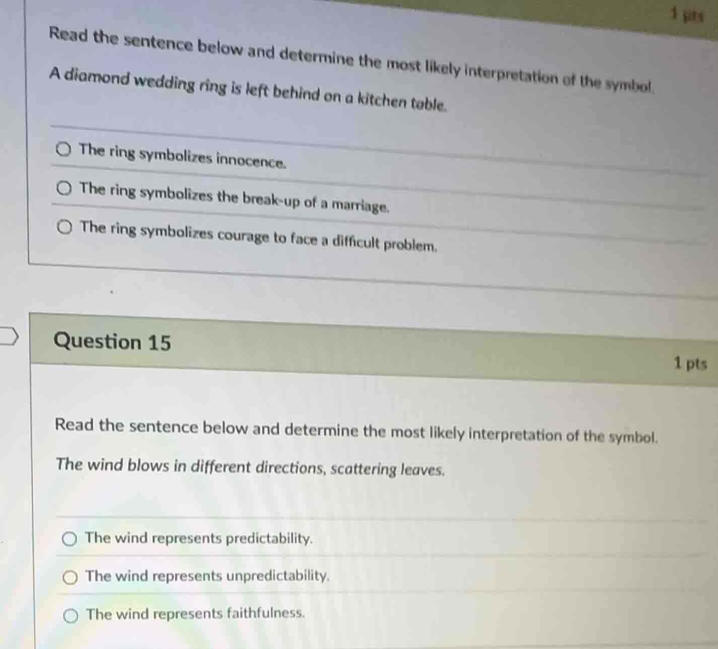 read the sentence below and determine the most likely interpretation of…