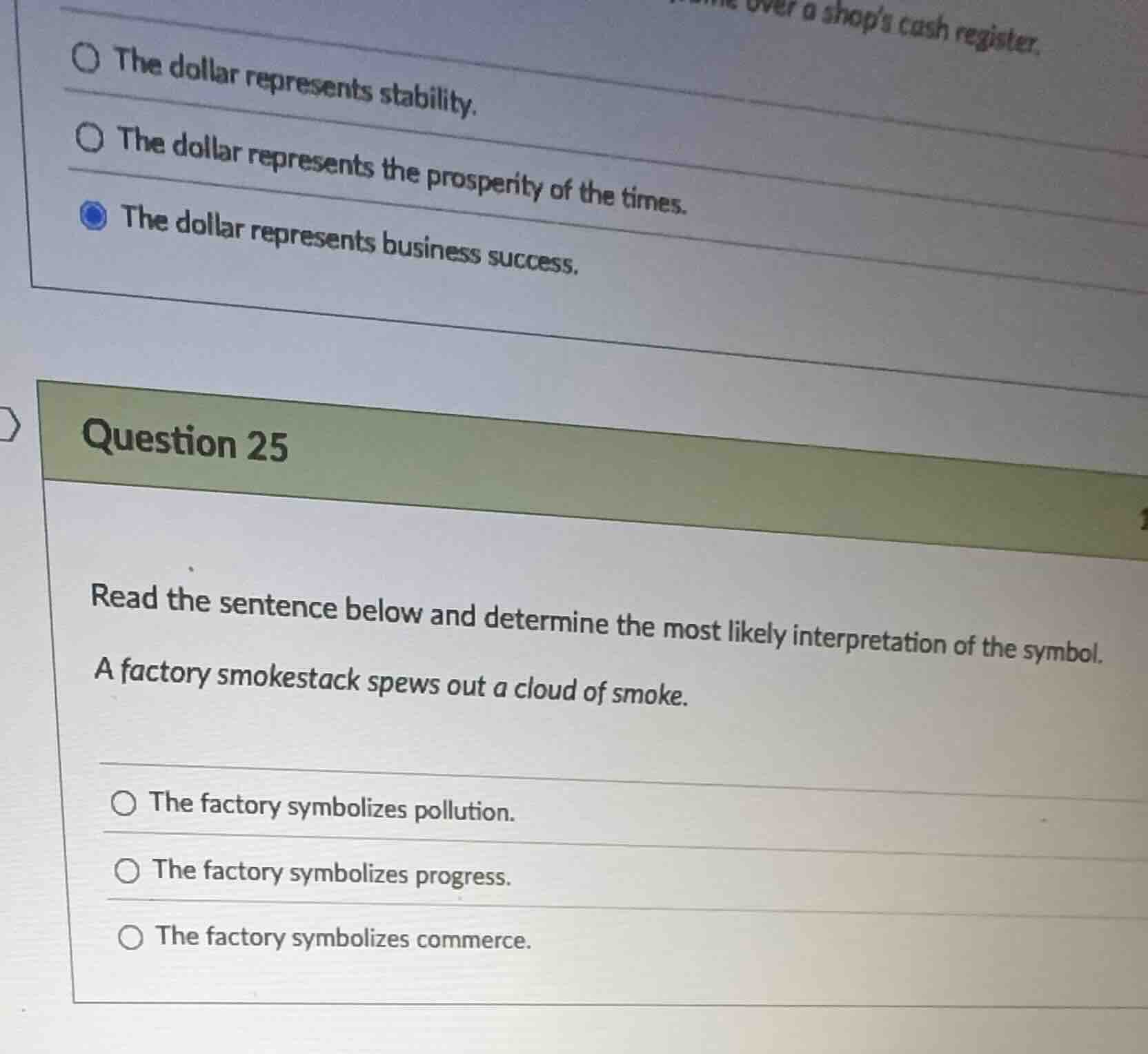 question 25 read the sentence below and determine the most likely inter…