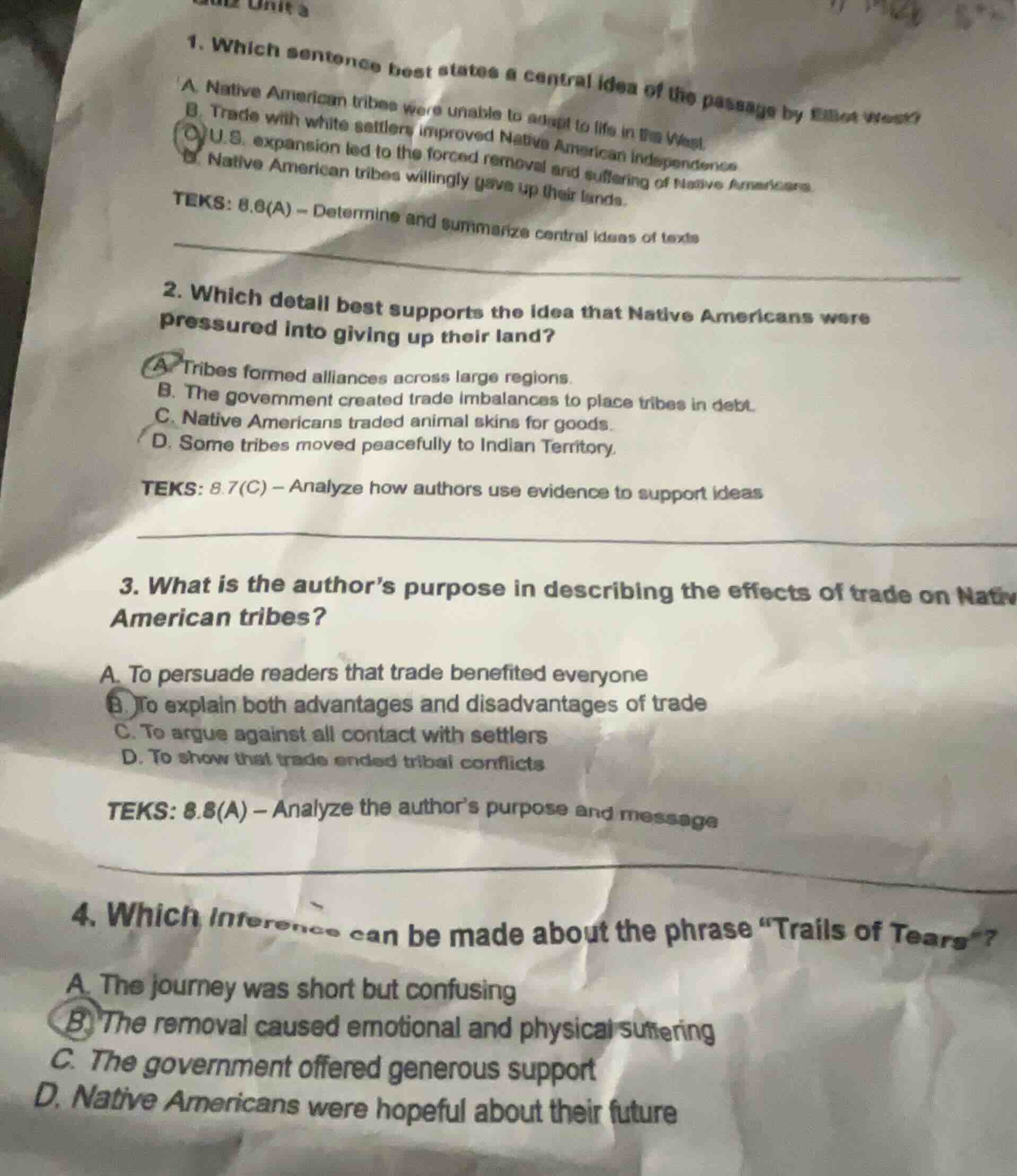 1. which sentence best states a central idea of the passage by elliot w…