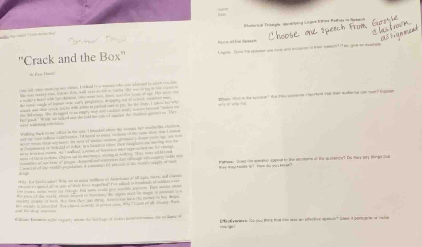 the text on the left is an article titled \crack and the box\ by pete h…