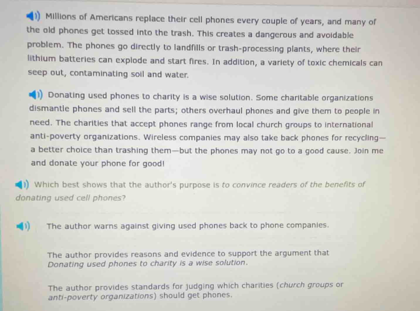 millions of americans replace their cell phones every couple of years, …