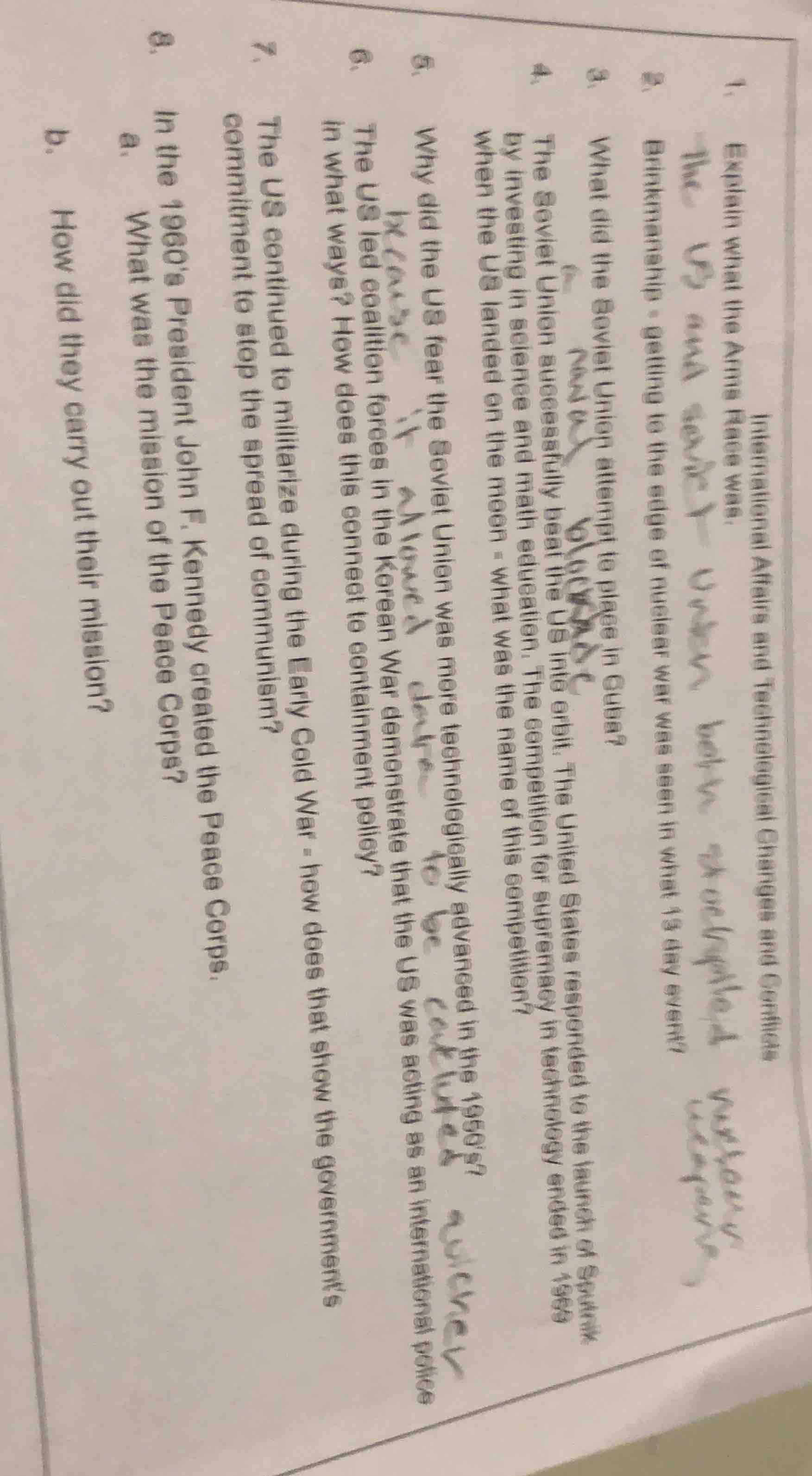 international affairs and technological changes and conflicts 1. explai…