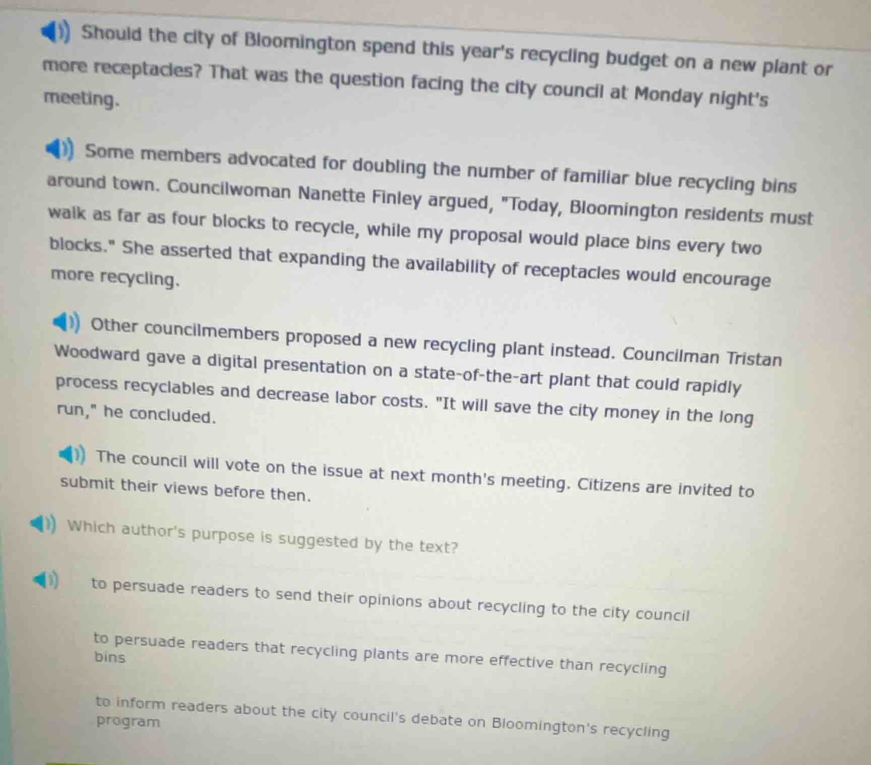 should the city of bloomington spend this years recycling budget on a n…