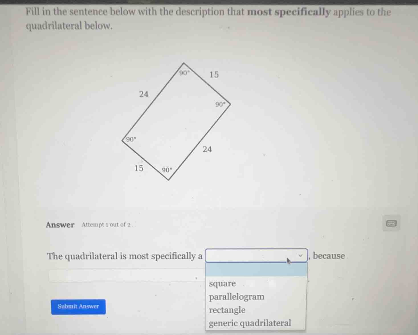 fill in the sentence below with the description that most specifically …