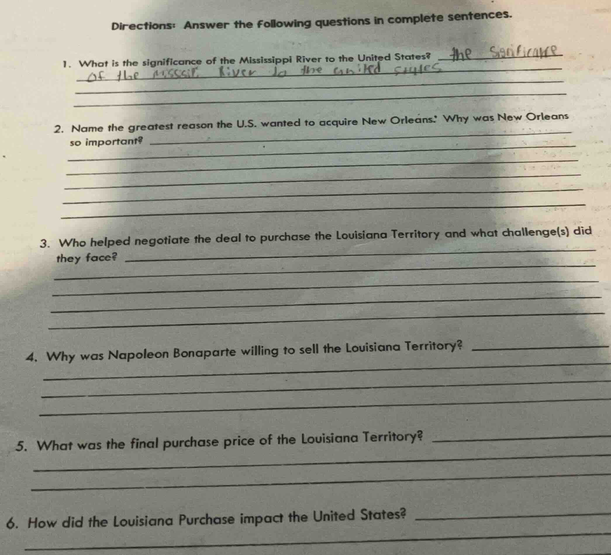 directions: answer the following questions in complete sentences. 1. wh…