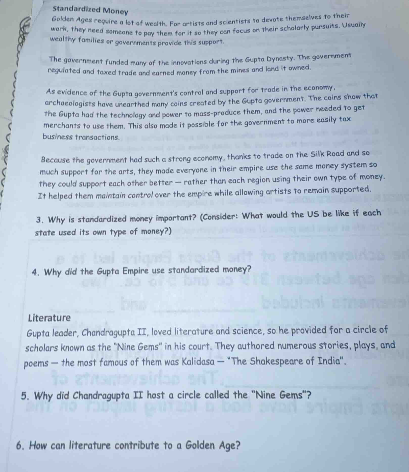 standardized money golden ages require a lot of wealth. for artists and…