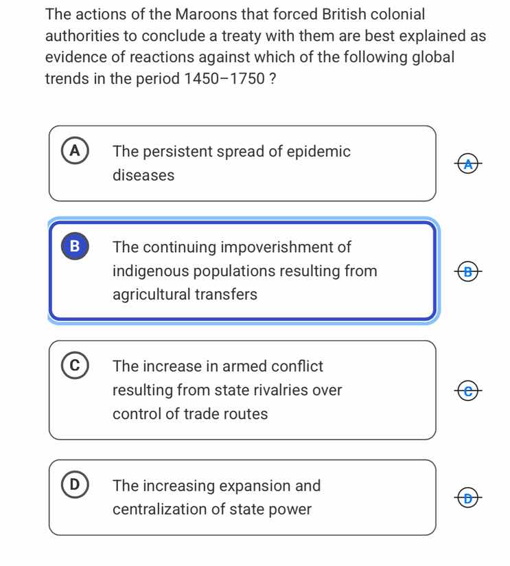 the actions of the maroons that forced british colonial authorities to …