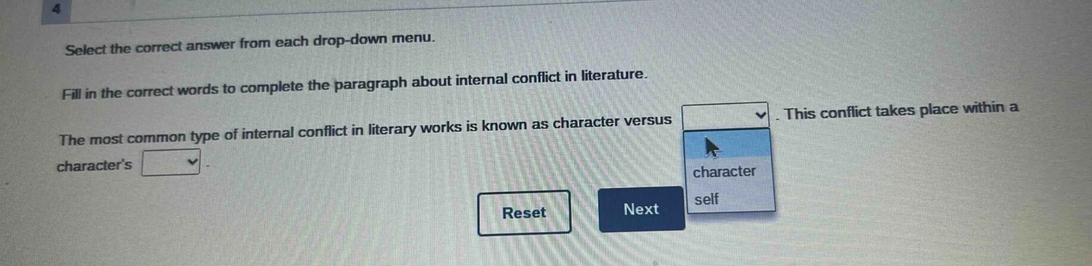 select the correct answer from each drop-down menu. fill in the correct…