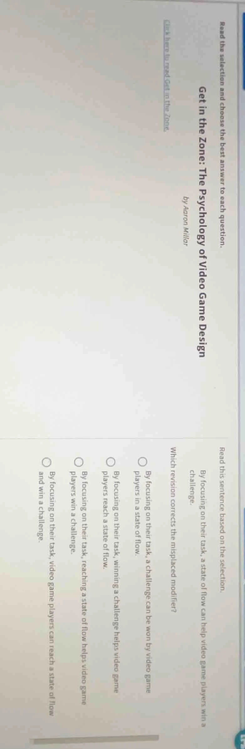 read the selection and choose the best answer to each question. get in …