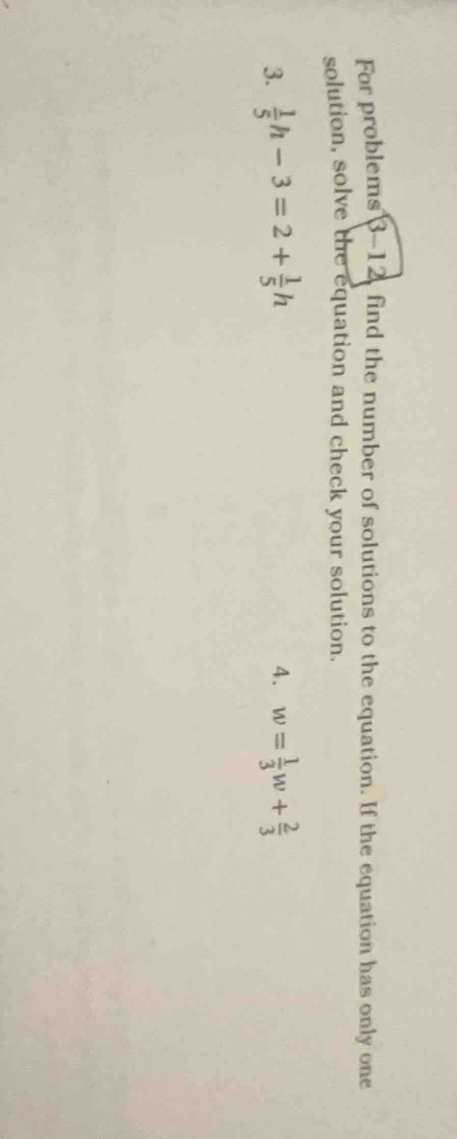 for problems 3–12, find the number of solutions to the equation. if the…