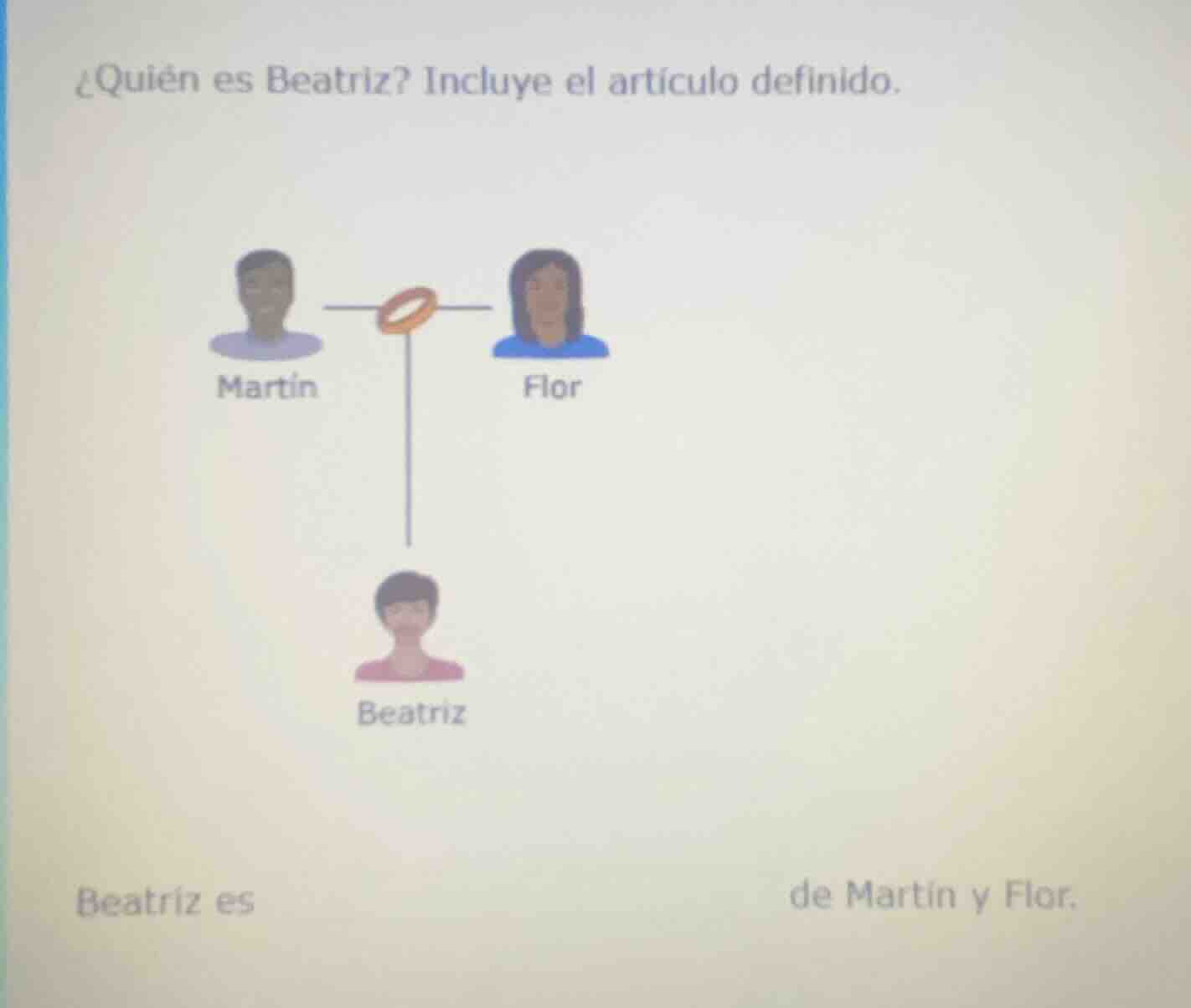 ¿quién es beatriz? incluye el artículo definido. martin flor beatriz be…