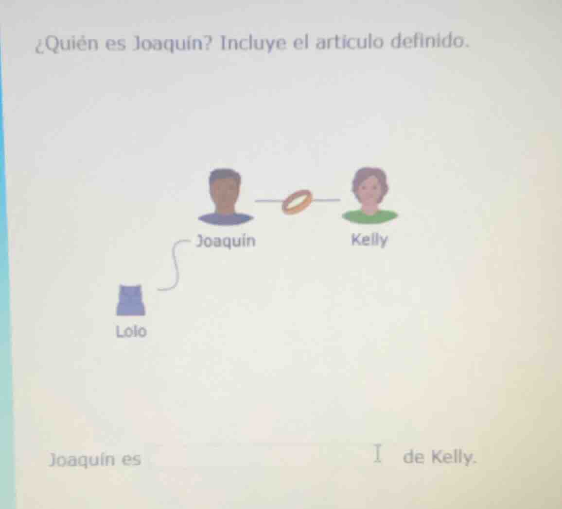 ¿quién es joaquín? incluye el artículo definido. joaquín kelly lolo joa…