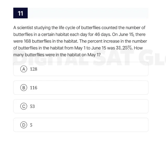 11 a scientist studying the life cycle of butterflies counted the numbe…