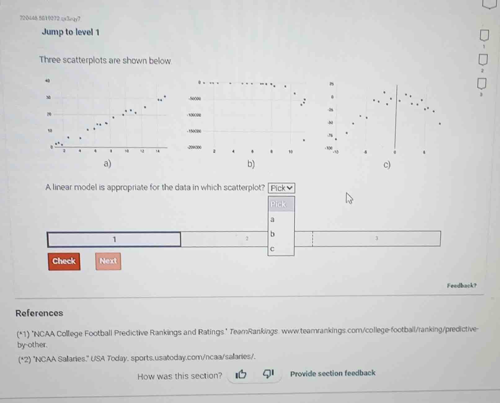 jump to level 1 three scatterplots are shown below (three scatterplots …
