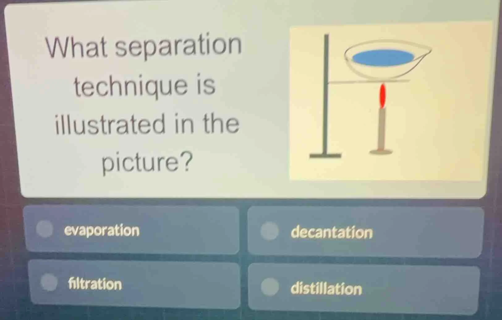 what separation technique is illustrated in the picture? evaporation de…